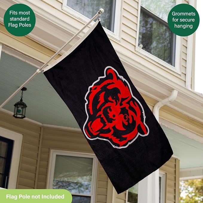 Team Sports America NFL Chicago Bears 3x5 Outdoor Durable Flag with Grommets | Heavy Duty Flag & Banner for Outdoor Garden Patio | Indoor Wall Decor | Works with Flag Poles for Outside House