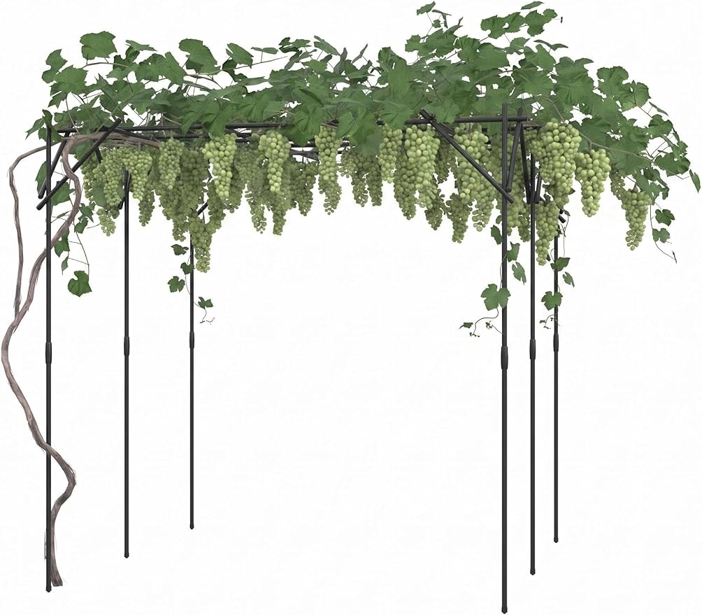 Patikuin Heavy-Duty Flat Top Garden Trellis for Climbing Plants, 80" Square Dome-Style Grape Growing Frame, Plastic Garden Arch for Weddings, Parties & Lawn Decor