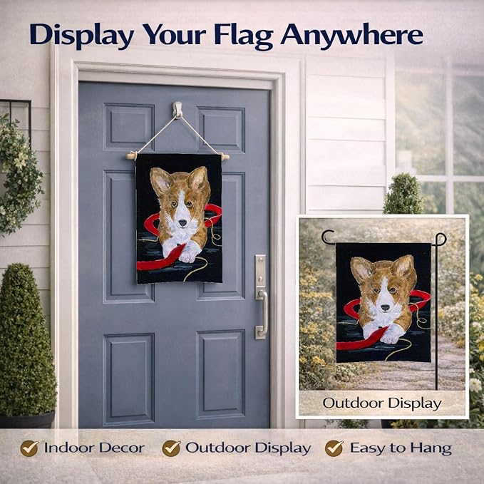 Caroline's Treasures SS8570GF Corgi Garden Flag Mailbox Flag Decorative Yard Flag Banner Outside Patio Artwork Yard Flower Beds, Garden Size, Multicolor