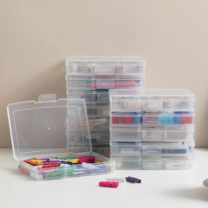 novelinks 24 Pack 4"x6" Photo Storage Boxes and Picture Organizer (Clear) | Photo Organizers and Storage, Task Boxes for Special Education, Picture Box, Photo Storage Containers, Flash Card Holder