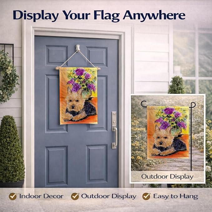 Caroline's Treasures SS8297GF Norwich Terrier Garden Flag Mailbox Flag Decorative Yard Flag Banner Outside Patio Artwork Yard Flower Beds, Garden Size, Multicolor