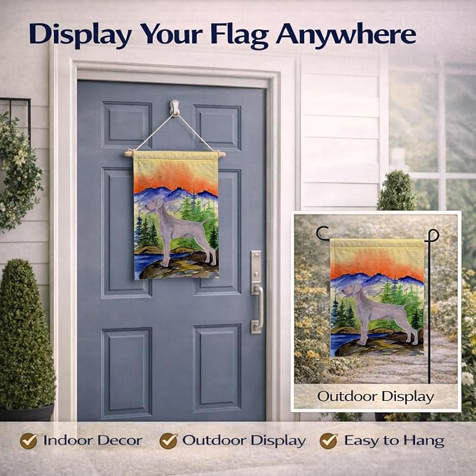 Caroline's Treasures SS8267GF Weimaraner Garden Flag Mailbox Flag Decorative Yard Flag Banner Outside Patio Artwork Yard Flower Beds, Garden Size, Multicolor