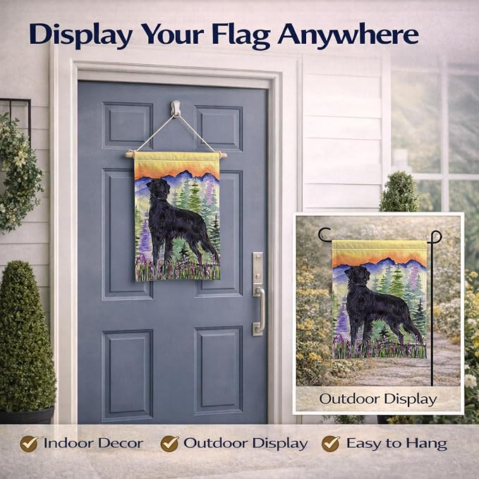 Caroline's Treasures SS8263GF Flat Coated Retriever Garden Flag Mailbox Flag Decorative Yard Flag Banner Outside Patio Artwork Yard Flower Beds, Garden Size, Multicolor
