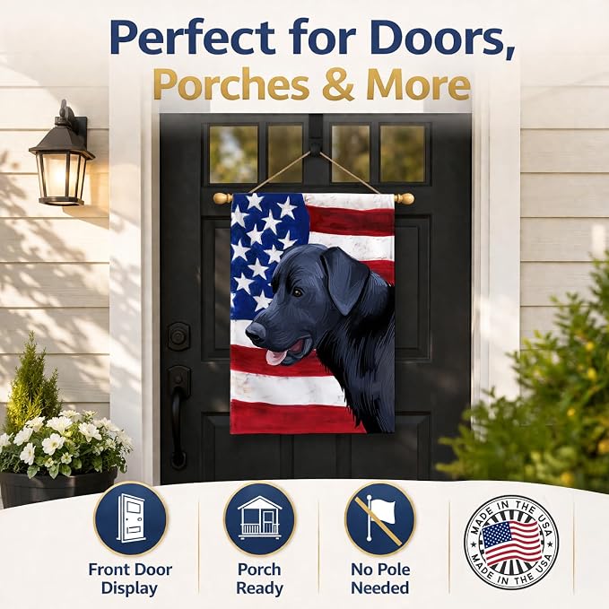 Caroline's Treasures CK6611CHF Majorca Shepherd Dog American Flag House Flag Large Porch Sleeve Pole Decorative Outside Yard Banner Artwork Wall Hanging, Polyester, House Size, Multicolor