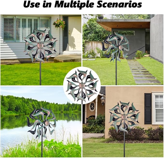 Stargarden Wind Spinners Outdoor, Metal Wind Spinner | Kinetic Wind Sculptures & Spinners, Decorative Pinwheels Double Windmill for Yard, Garden Decor