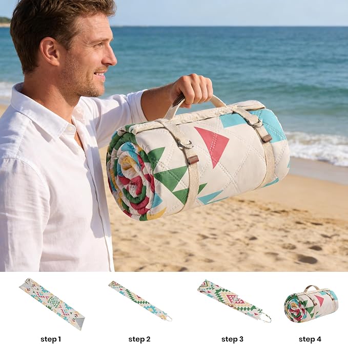 87 in * 87 in Waterproof Picnic Mat Picnic Blanket, Enlarged and Thickened Camping Mat, Larger Picnic Blanket, Suitable for Grassland, Beach, Courtyard, Outdoor Activities (Green)