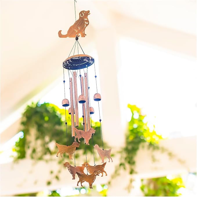 Golden Retriever Dog Wind Chimes for Outside,Dog Gifts for Women Men/Memorial Gift/Birthday Gifts Metal windchimes Outdoors/Indoors,Garden Decor,Patio,Porch,Yard Decorations