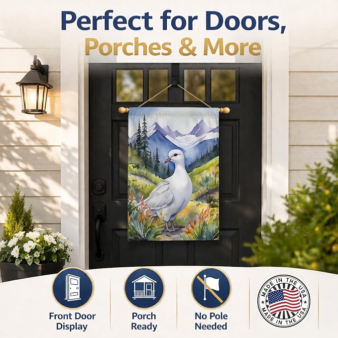 Caroline's Treasures Alaska Willow Ptarmigan House Flag Large Porch Sleeve Pole Decorative Outside Yard Banner Artwork Wall Hanging, Polyester, House Size, Multicolor