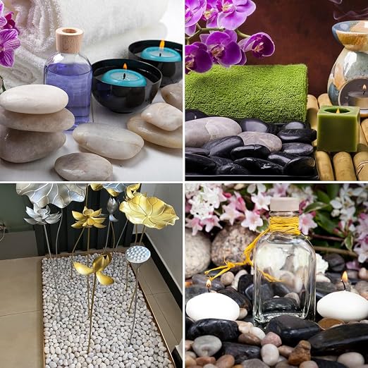 YISZM 40lbs Large River Rocks for Landscaping, 3-4" Decorative Pebbles for Garden Design, Hand-Picked Smooth Stones for Fish Tank, Flower Pots, Indoor Water Fountains, Pathways, Backyard, Mixed Color