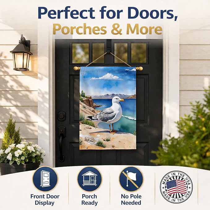 Caroline's Treasures Utah California Gull House Flag Large Porch Sleeve Pole Decorative Outside Yard Banner Artwork Wall Hanging, Polyester, House Size, Multicolor