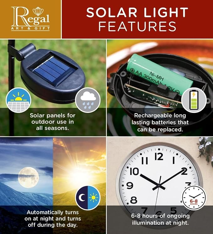 Regal Art & Gift 23.5 Inch Hot Air Balloon Solar Lantern – Hanging Solar-Powered LED Lights, Waterproof Portable Decorative Outdoor Lamp Made of Metal & Glass for Garden, Patios & Pathway – Rainbow
