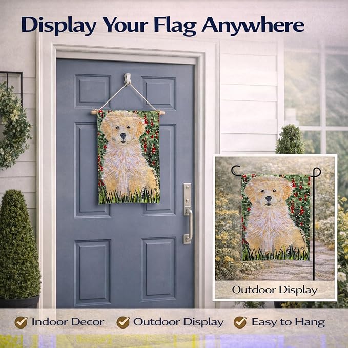 Caroline's Treasures SS8857GF Golden Retriever Garden Flag Mailbox Flag Decorative Yard Flag Banner Outside Patio Artwork Yard Flower Beds, Garden Size, Multicolor