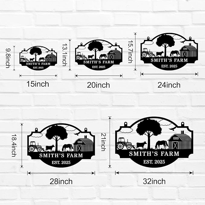 Personalized Metal Farm Hanging Sign, Outdoor Farmhouse Decor, Custom Your Large Farm Sign, Barn Sign, Farm Gate Sign, Farm Sign with all farm Pets