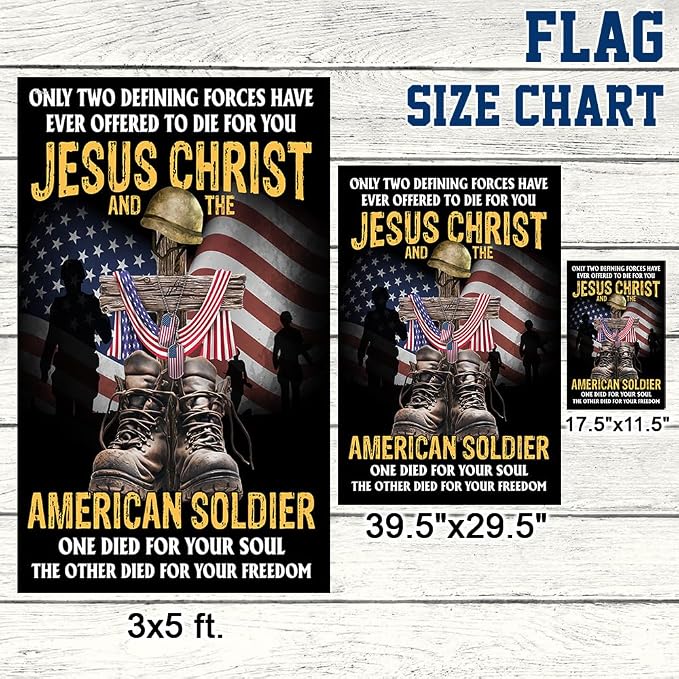 FLAGWIX Army Veteran Flag - Veterans Flags for Outside 3x5 ft - Veteran Gifts for Men Women, 4th of July Memorial Day Decorations for Garden Decor, Christian Flag for Veterans Day