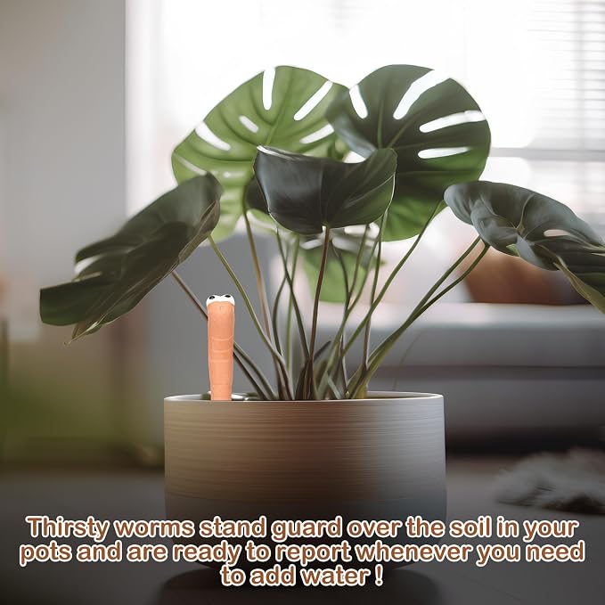 Relaxweex 12 Pcs Water Sensor Ceramic Worm The Potting Shed Worm Water Sensor Plant Decoration Moisture Monitor Gardening Houseplant Humidity Meter Fun Gardening Gift for Your Potted Plant (4 Inch)