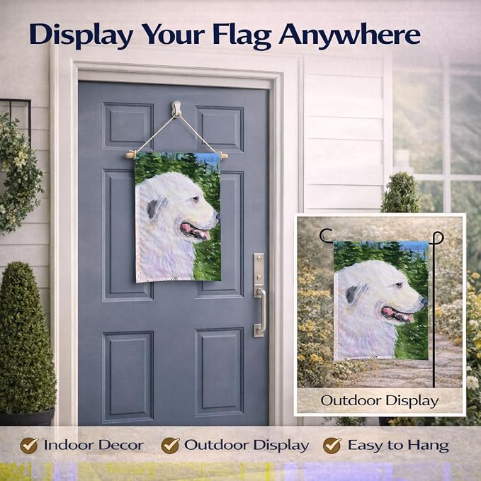 Caroline's Treasures SS8922GF Great Pyrenees Garden Flag Mailbox Flag Decorative Yard Flag Banner Outside Patio Artwork Yard Flower Beds, Garden Size, Multicolor