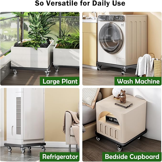 30" Plant Caddy with Wheels Heavy Duty,Extra Large Metal Rolling Plant Stand with 5 Caster 900 Lbs Load Capacity,Square Plant Dolly for Large Pots,Planter Rollers for Indoor Outdoor Use