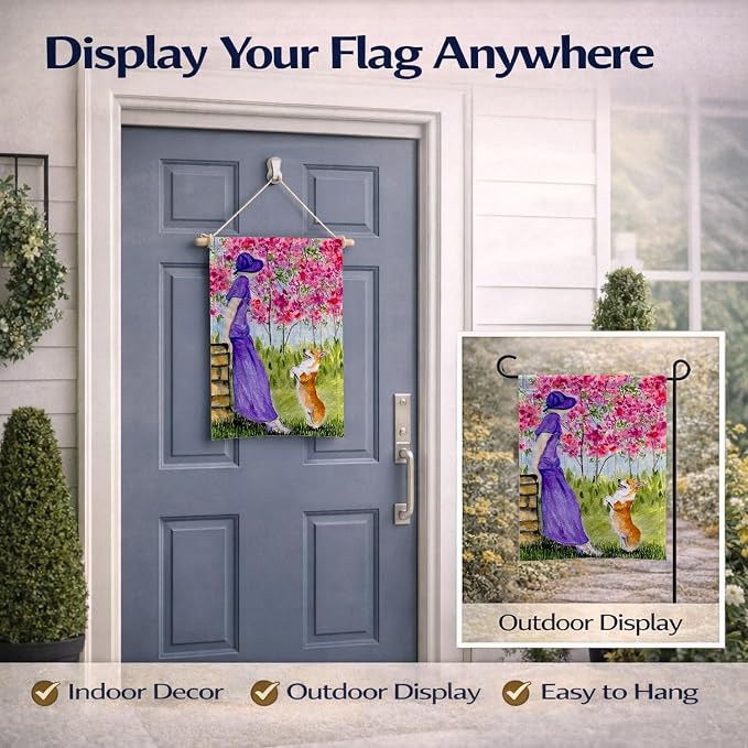 Caroline's Treasures SS8616GF Corgi Garden Flag Mailbox Flag Decorative Yard Flag Banner Outside Patio Artwork Yard Flower Beds, Garden Size, Multicolor