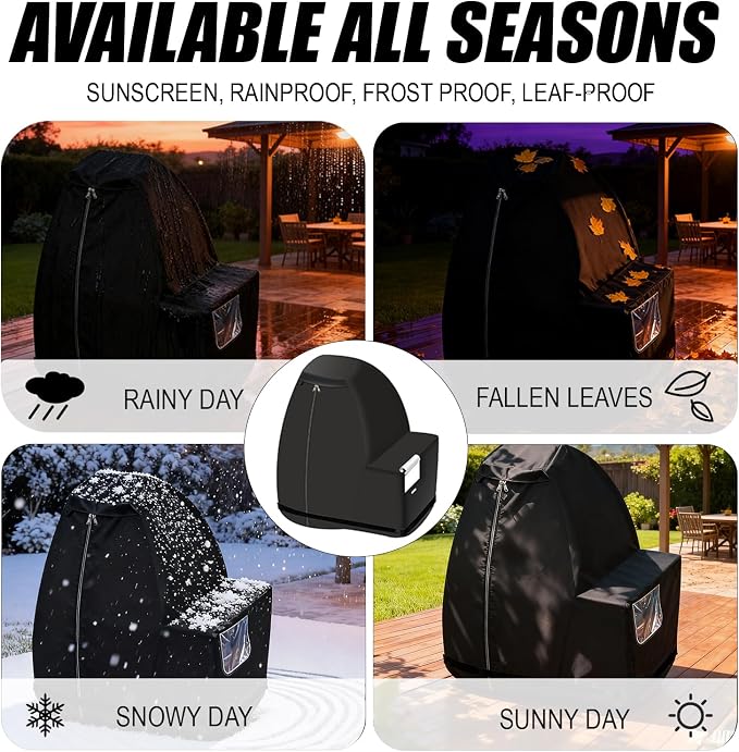 Sand Filter Pump Cover Universal Fit for 12-16 Inch Sand Filters, Heavy Duty 600D Waterproof Pool Pump Cover, All Weather Protection, 1 Zipper & 2 Pipe Openings, 27.5"x25.5"x21.6"