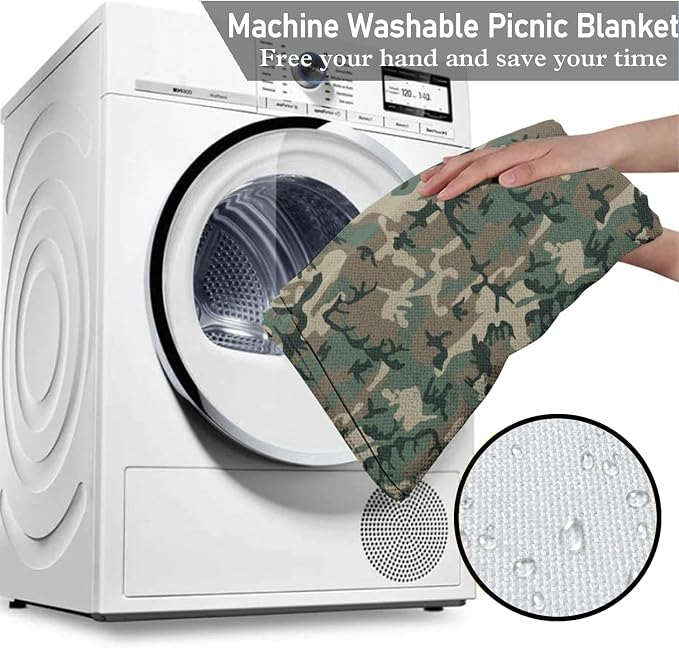 Camo Picnic Blankets Waterproof Foldable60’‘x80'', Portable Outdoor Picnic Mat Water Resistant for Grass,Padded Lawn & Park Blanket for Camping,Hunting Gifts for Men
