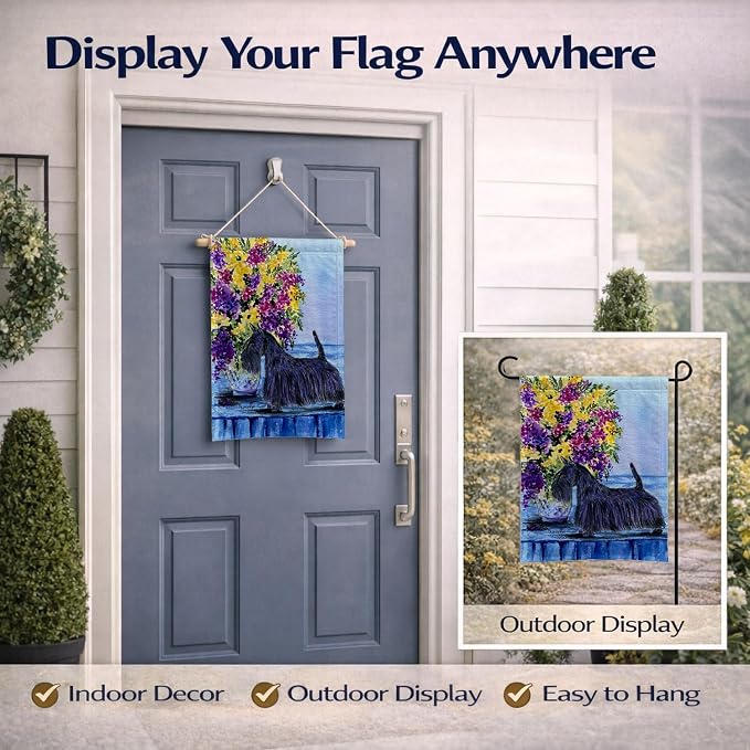 Caroline's Treasures SS8309GF Scottish Terrier Garden Flag Mailbox Flag Decorative Yard Flag Banner Outside Patio Artwork Yard Flower Beds, Garden Size, Multicolor
