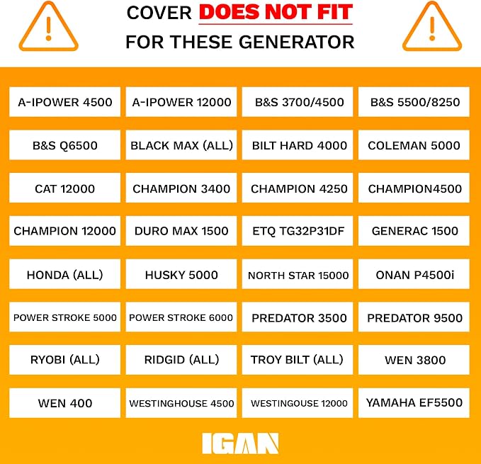 IGAN Generator Covers While Running for most 3500w-12000w Generators - Ultra Heavy Duty Generator Covers for Outside - Portable Waterproof Generator Cover, Generator Enclosure Outdoor Gray