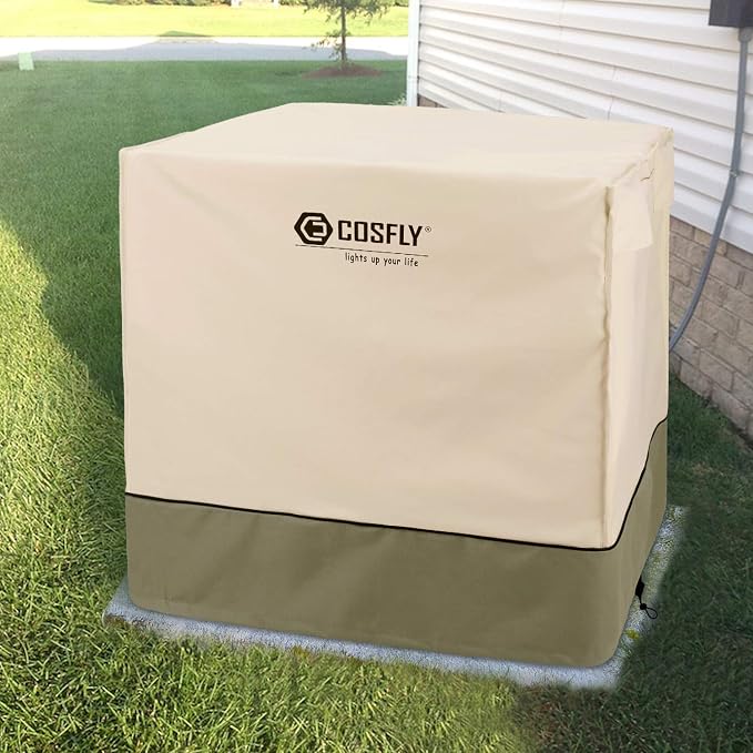 COSFLY AC Cover for Outside Units, Air Conditioner Cover 24 x 24 x 30 Inch | Heavy Duty, Waterproof 600D Oxford, Windproof, Tear Resistant, Anti-snow, Air Vent Prevent Condensation, Easy Install, Square