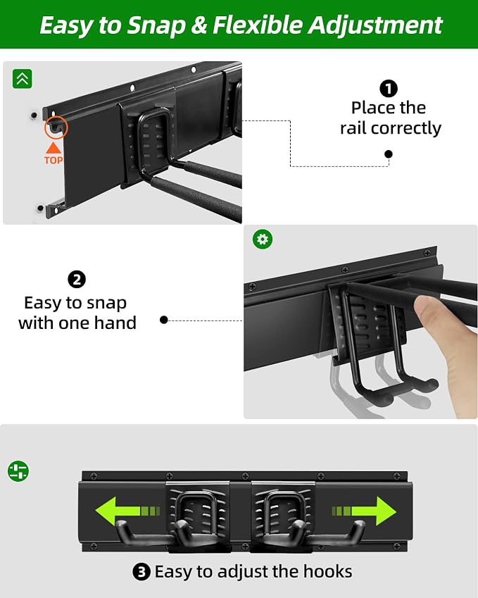 PIYILO 64 inches Garage Tool Organizer Wall Mount, Garden Tool Organizer Rack Heavy Duty, Hanging Storage Organization Racks Holder with 10 Hooks, for Lawn Tools, Shovel, Shed
