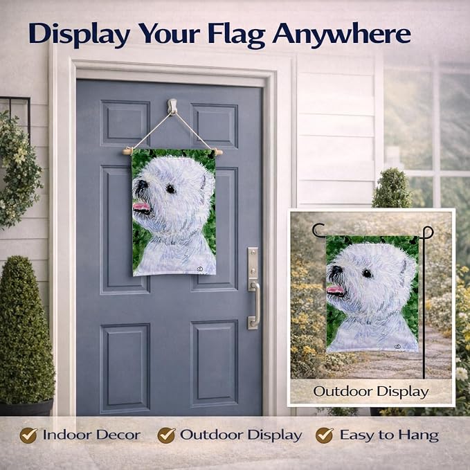 Caroline's Treasures SS8802GF Westie Garden Flag Mailbox Flag Decorative Yard Flag Banner Outside Patio Artwork Yard Flower Beds, Garden Size, Multicolor