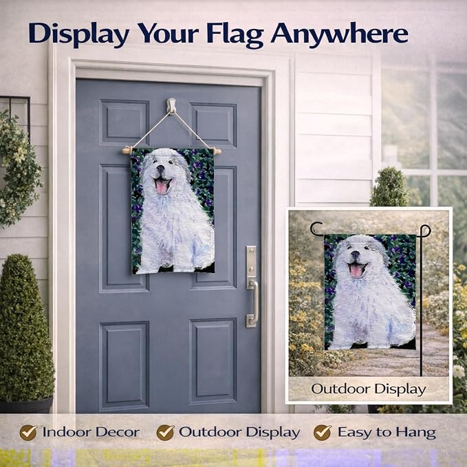 Caroline's Treasures SS8856GF Great Pyrenees Garden Flag Mailbox Flag Decorative Yard Flag Banner Outside Patio Artwork Yard Flower Beds, Garden Size, Multicolor