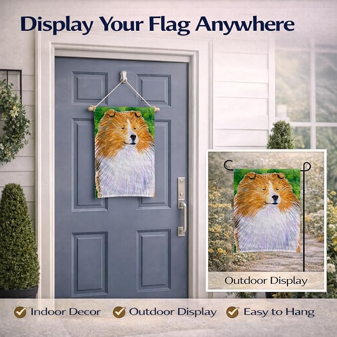 Caroline's Treasures SS1003GF Sheltie Garden Flag Mailbox Flag Decorative Yard Flag Banner Outside Patio Artwork Yard Flower Beds, Garden Size, Multicolor