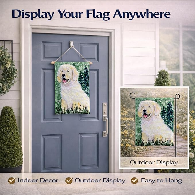 Caroline's Treasures SS8739GF Golden Retriever Garden Flag Mailbox Flag Decorative Yard Flag Banner Outside Patio Artwork Yard Flower Beds, Garden Size, Multicolor