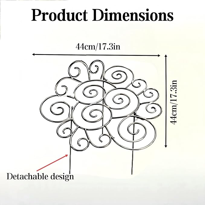 Peony Cages and Supports, Plant Support Garden Stakes, Metal Plant Support Ring for Garden, Plants Supports Cage, for Clump-Forming Flowers and Plants Such as Peonies, Roses, and Dahlias (L(17.3in))