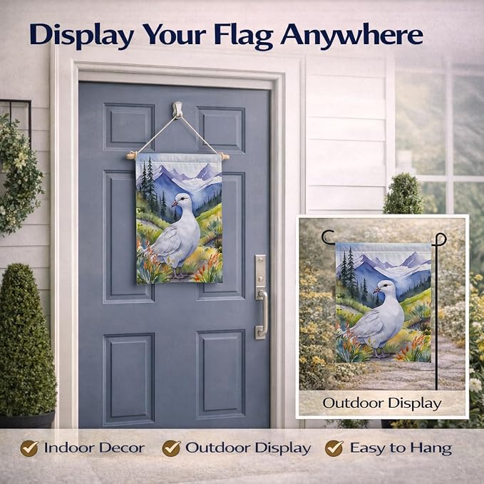 Caroline's Treasures Alaska Willow Ptarmigan Garden Flag Mailbox Flag Decorative Yard Flag Banner Outside Patio Artwork Yard Flower Beds, Garden Size, Multicolor
