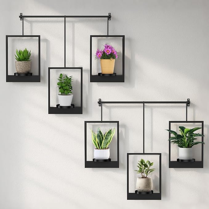 Wall Planters for Indoor Plants Wall Plant Holder Frame Plant Wall Hanger Window Plant Hanger for Livingroom Entryway (2)