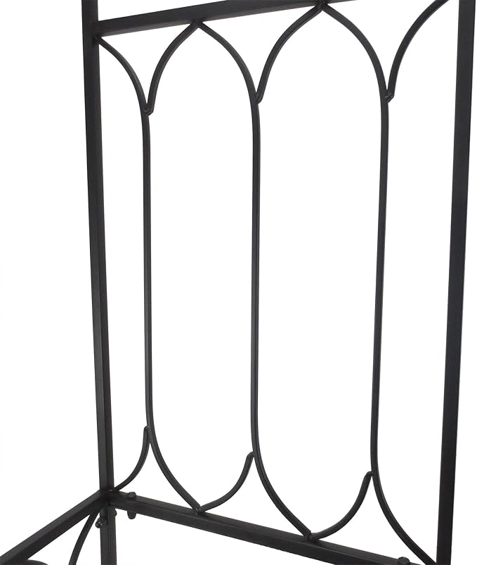 Outsunny Metal Trellis Arbor Arch for Climbing Plants with Garden Bench, Grow Grapes & Vines, Patio Decor & 2-Person Outdoor Steel Decorative Seating, 484 lbs. Weight Capacity, Black
