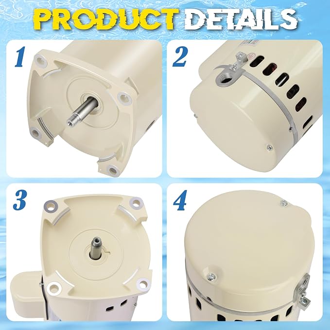355010S Pool Pump Motor 1HP Fit for Pentair Whisperflo 3450 RPM 1 Speed | 115/208-230 V, Energy Efficiency, Swimming Pool Motor