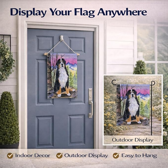 Caroline's Treasures SS8336GF Bernese Mountain Dog Garden Flag Mailbox Flag Decorative Yard Flag Banner Outside Patio Artwork Yard Flower Beds, Garden Size, Multicolor