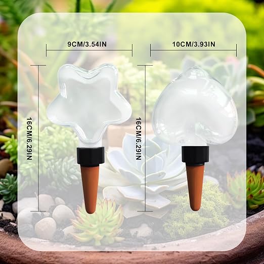 Star-Shaped 7.04oz/200ml Plant Watering Globes - 6 Self Watering Globes for Outdoor & Indoor Plants - Automatic,Slow,Self Watering Spikes Care of Plants Everyday