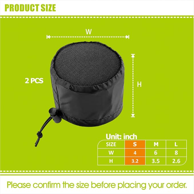 Grow Tent Vent Covers - 4" Dustproof Duct Filter Vent Cover with Elastic Band & Fixed Buckle for Plant Grow Tent Accessories, 2 Pcs (4")