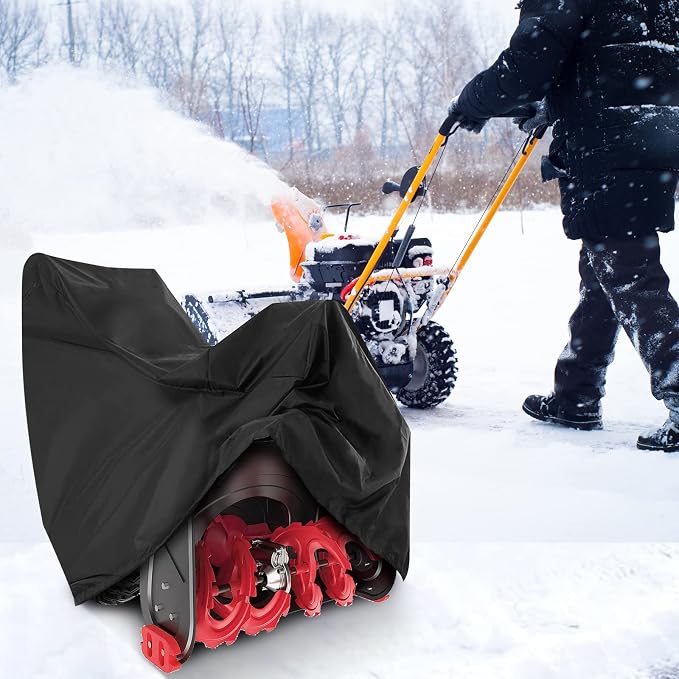 Snow Blower Cover, 420D Waterproof Oxford Cloth, Universal Fit, Outdoor Protection, Snowblower Cover Universal - Black