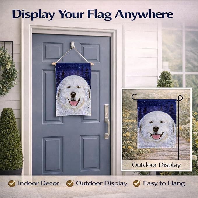 Caroline's Treasures SS8242GF Great Pyrenees Garden Flag Mailbox Flag Decorative Yard Flag Banner Outside Patio Artwork Yard Flower Beds, Garden Size, Multicolor