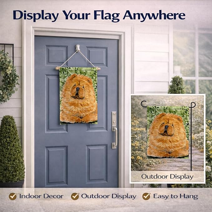 Caroline's Treasures SS8709GF Chow Chow Garden Flag Mailbox Flag Decorative Yard Flag Banner Outside Patio Artwork Yard Flower Beds, Garden Size, Multicolor