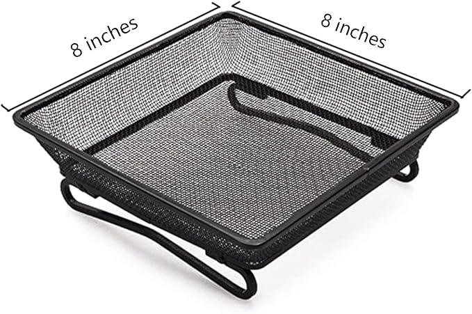 Ground Bird Feeder Tray 8 inches Square Platform Metal Mesh Seed Holder Outdoor Garden Decoration for Attracting Wild Birds
