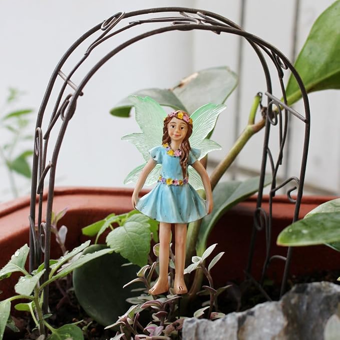 6PCS Fairy Garden Decor Fairies, Glow in The Dark Yard Sculpture Lawn Ornament Mini Garden Art Outdoor Decor Accessories (6 Fairies)