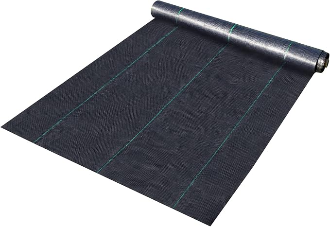 Happybuy Weed Barrier Landscape Fabric, 6 x 250 ft, 4.1 Oz Premium Woven Ground Cover, Heavy Duty PP Material & Easy Setup, Weed Control for Outdoor Garden, Lawn, Driveway, Black