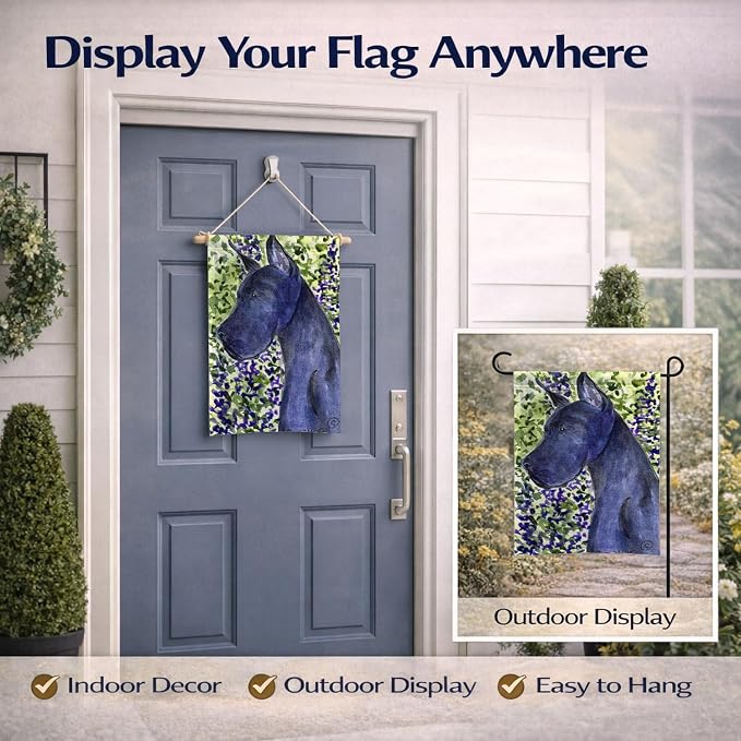Caroline's Treasures SS8745GF Great Dane Garden Flag Mailbox Flag Decorative Yard Flag Banner Outside Patio Artwork Yard Flower Beds, Garden Size, Multicolor