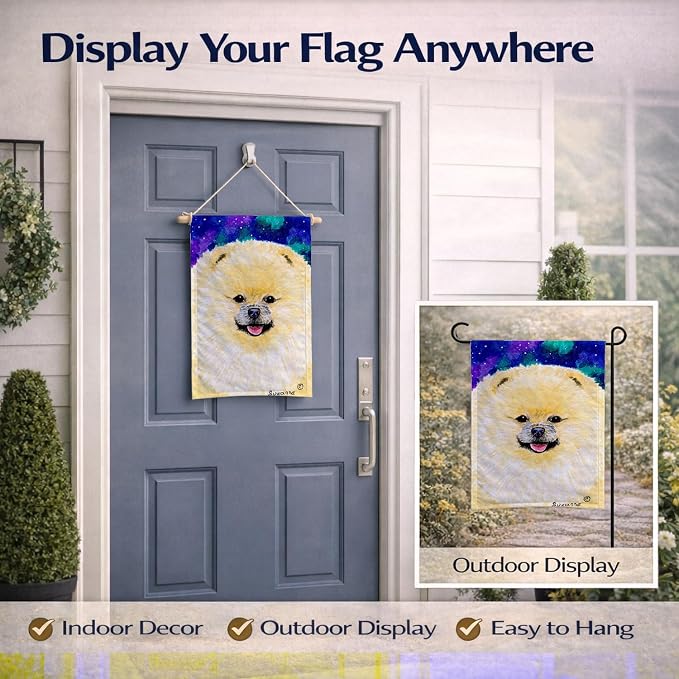 Caroline's Treasures SS8997GF Pomeranian Garden Flag Mailbox Flag Decorative Yard Flag Banner Outside Patio Artwork Yard Flower Beds, Garden Size, Multicolor