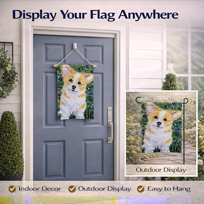 Caroline's Treasures SS8854GF Corgi Garden Flag Mailbox Flag Decorative Yard Flag Banner Outside Patio Artwork Yard Flower Beds, Garden Size, Multicolor