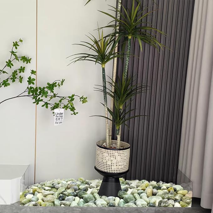FANTIAN 40 lbs Jade River Rocks for Garden, 1-2 Inch Polished Stones, Decorative Pebbles for Plants Outdoor, Vases, Backyard, Craft and Landscaping
